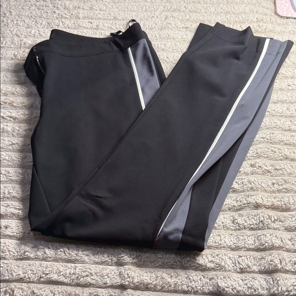 Derek Lam Black Slim Pants with Gray Side Panels